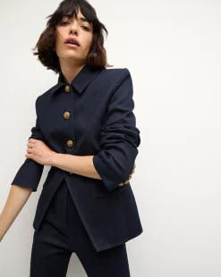 Aire Denim Dickey Jacket in Dark Wash><noscript><img width=