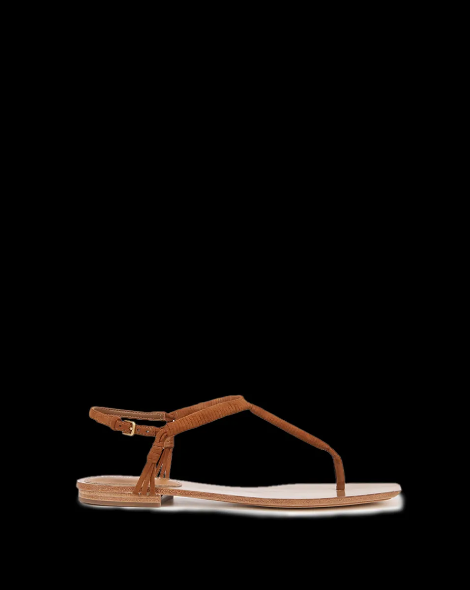 Amelia T-Strap Suede Sandal>Veronica Beard Clearance