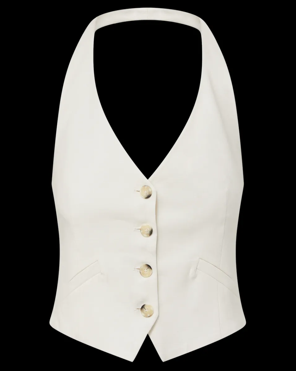 Arabella Stretch-Linen Vest in>Veronica Beard Hot