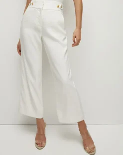 Aubrie Women's Linen Cropped Pant in>Veronica Beard