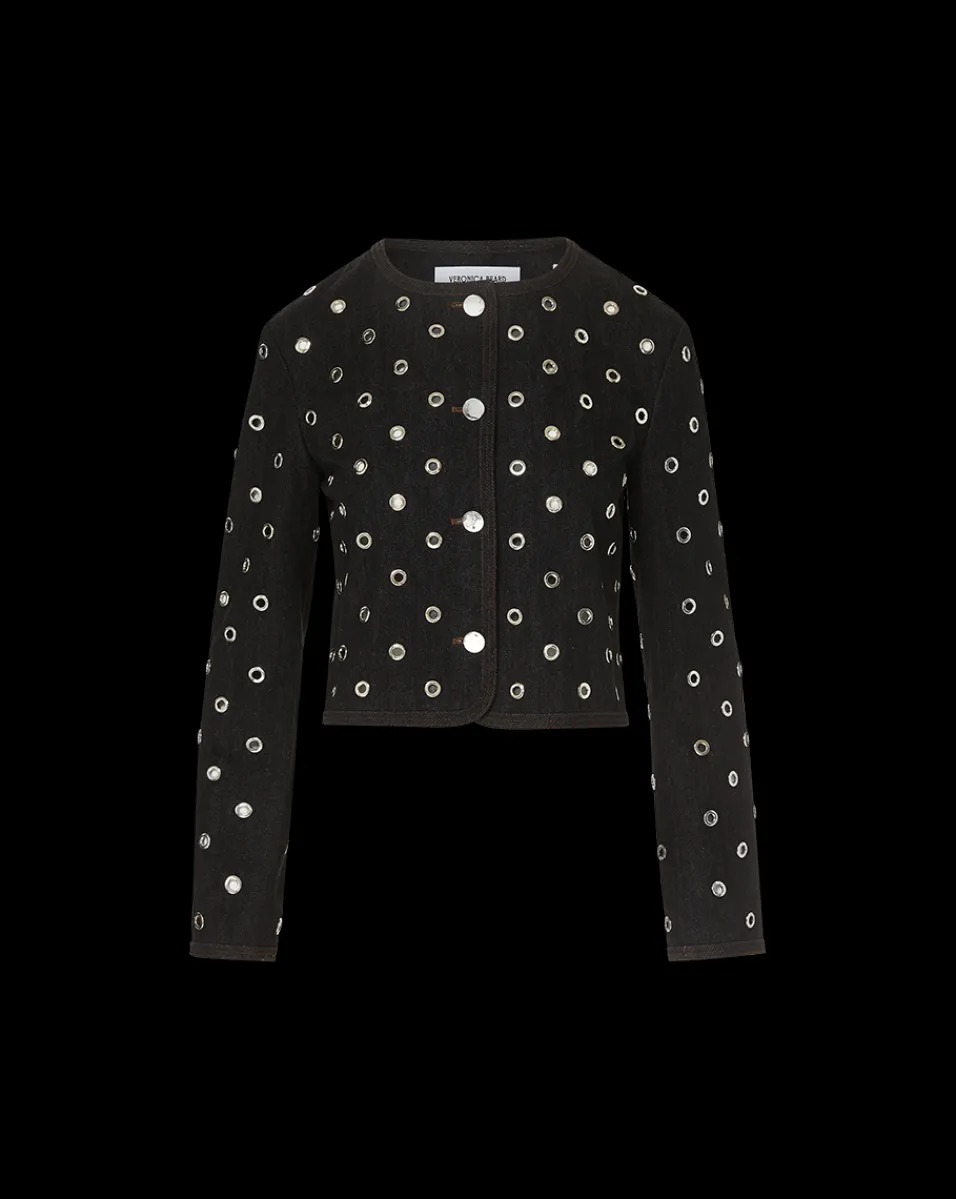 Beale Grommet Jacket in Black | Studded Jacket>Veronica Beard Best