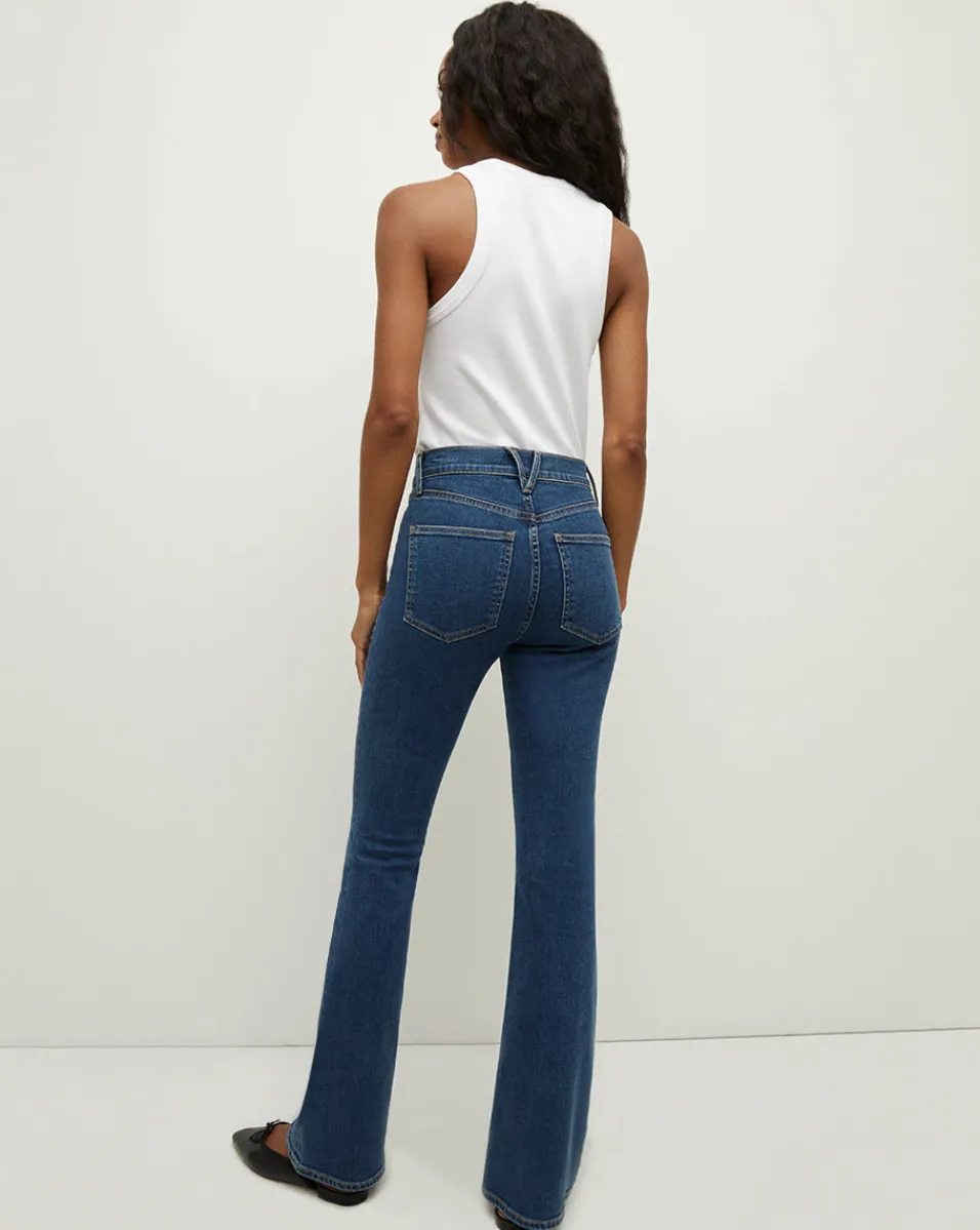 Beverly Loafer Length Skinny-Flare Jean in Bright Blue>Veronica Beard Discount