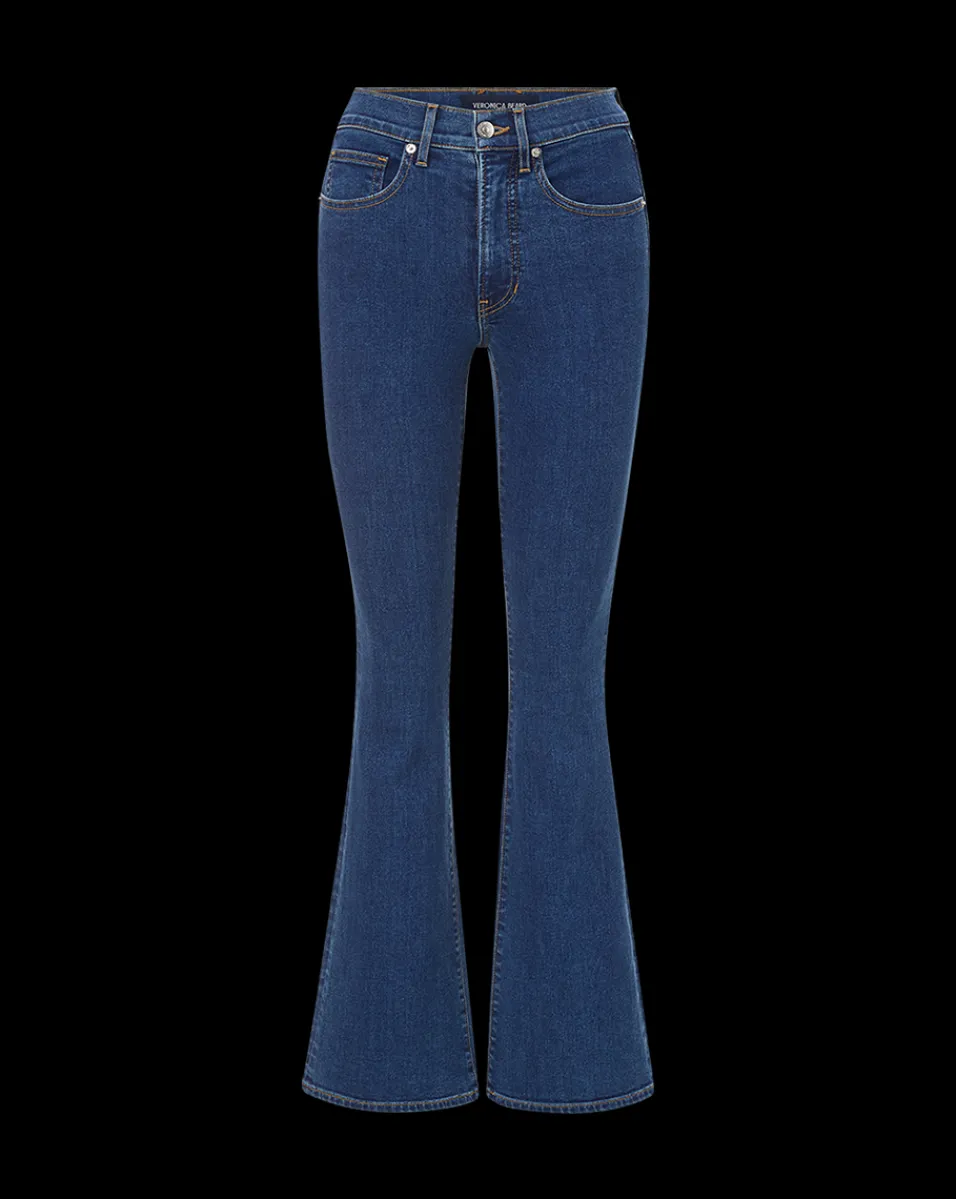 Beverly Loafer Length Skinny-Flare Jean in Bright Blue>Veronica Beard Discount
