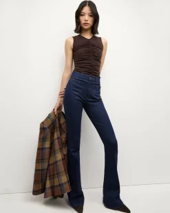 Beverly Patch-Pocket Skinny-Flare Jean in Rodeo Clean>Veronica Beard