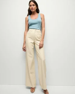 Birke Scoop-Neck Tank Top in Light Blue>Veronica Beard Sale
