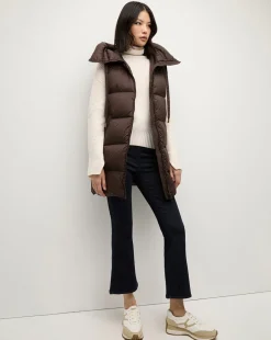 Bria Puffer Vest in Dark Chocolate>Veronica Beard Outlet