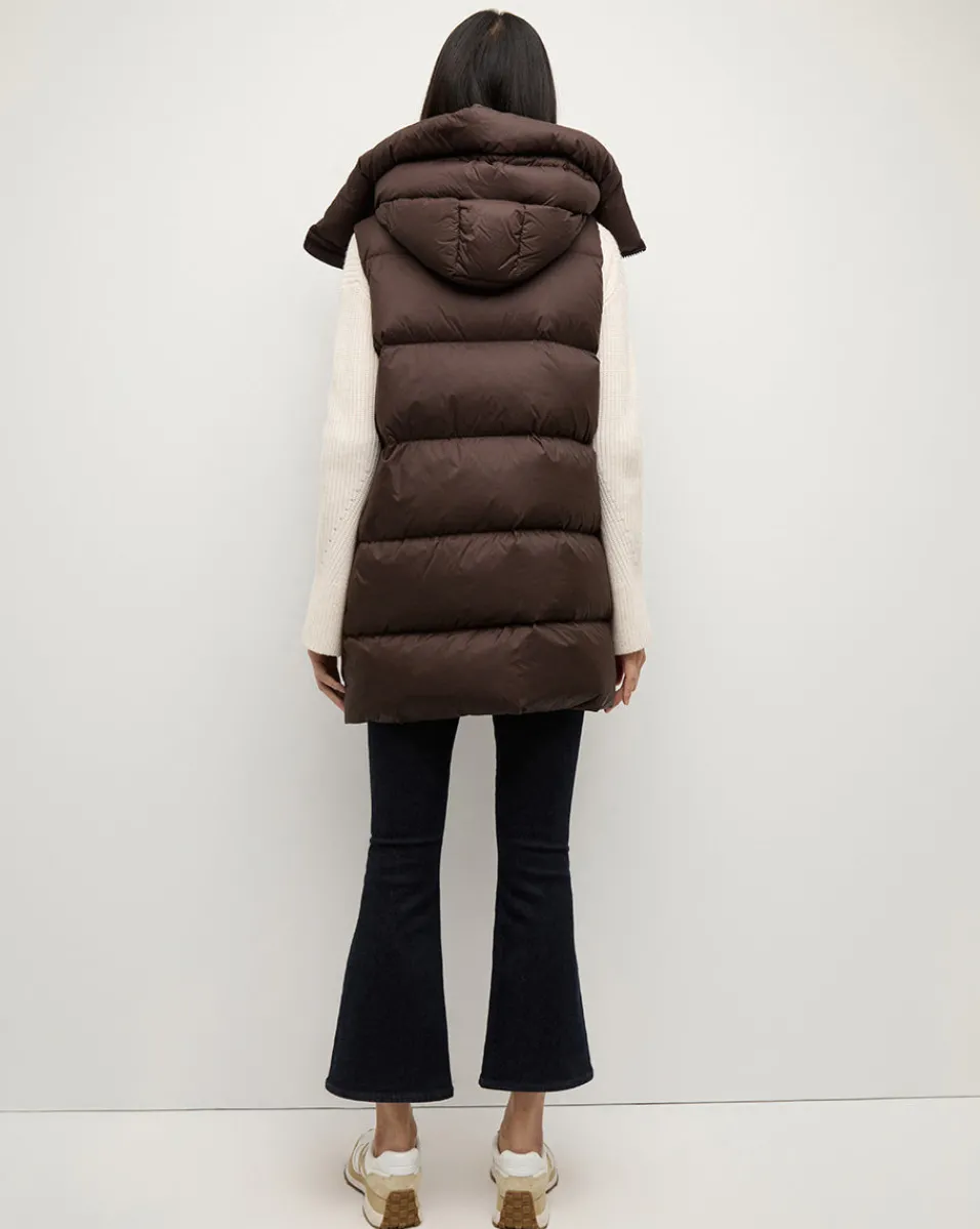 Bria Puffer Vest in Dark Chocolate>Veronica Beard Outlet
