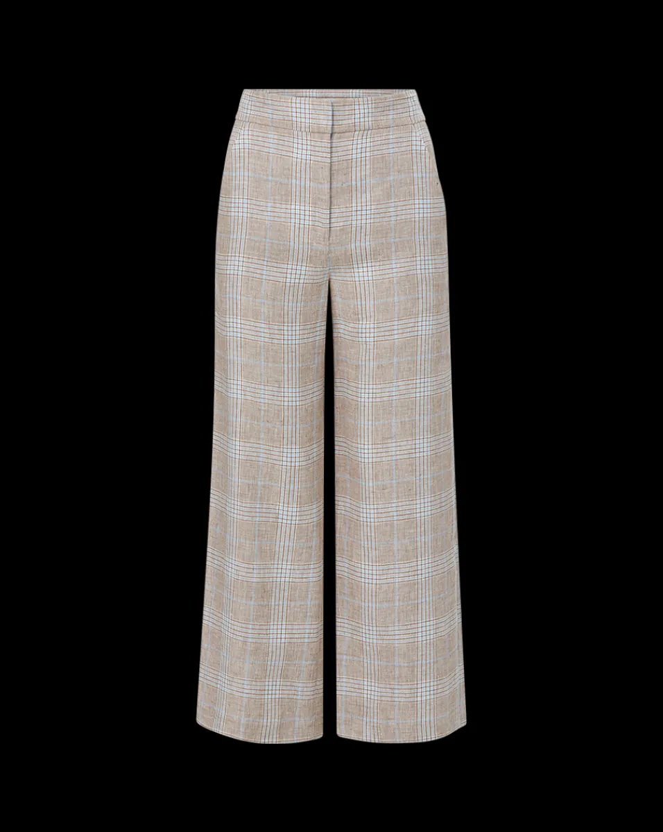 Brixton Linen Pant in Khaki Multi>Veronica Beard Online