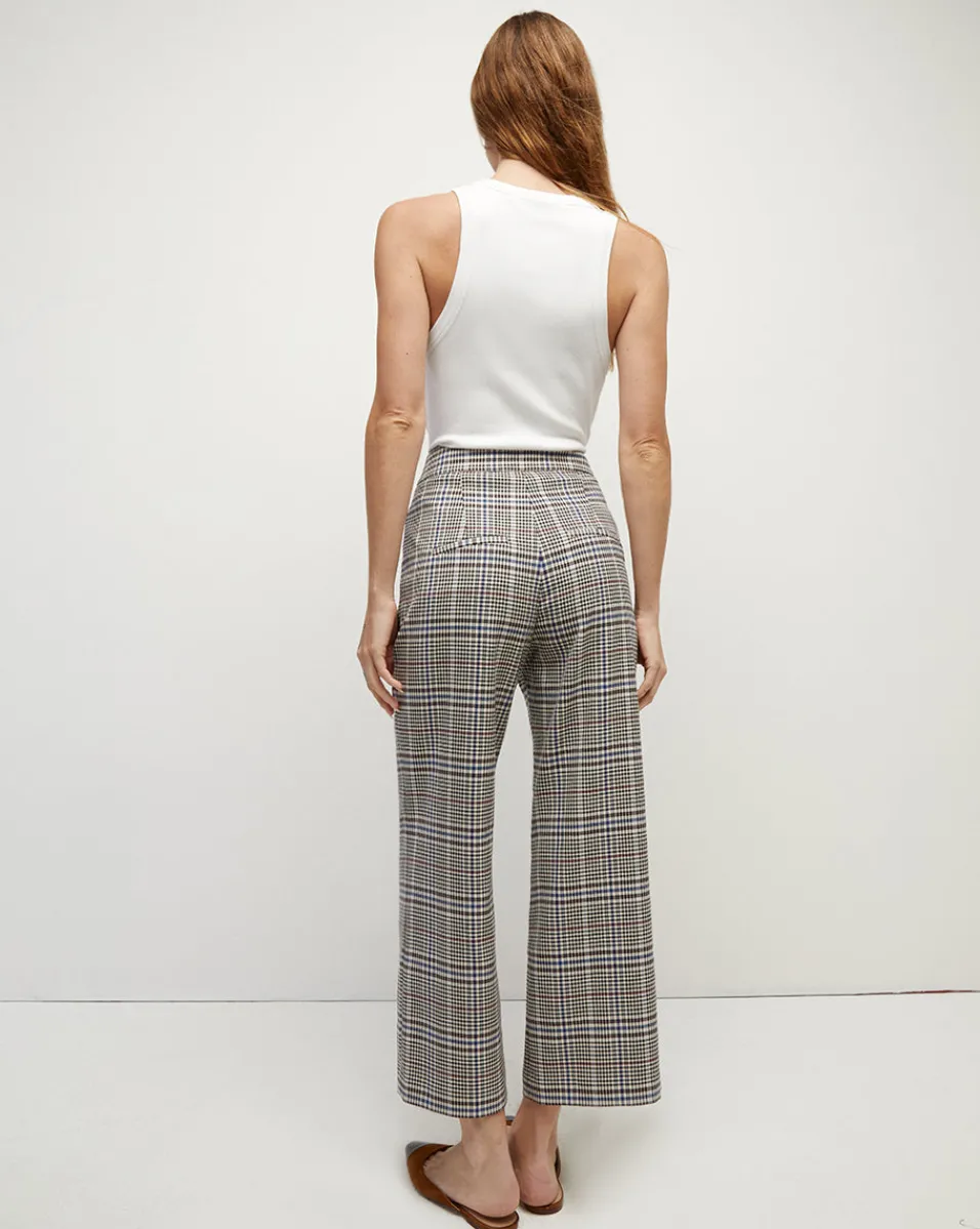 Brixton Plaid Wide-Leg Cropped Pant>Veronica Beard New