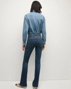 Cameron Bootcut Jean with Raw Hem in Dark Blue Denim><noscript><img width=