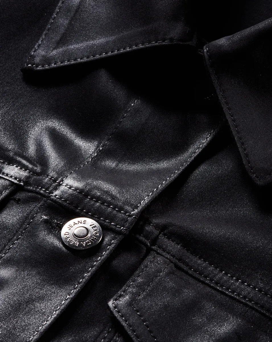 Cara Jacket Coated in Black High Gloss>Veronica Beard Sale