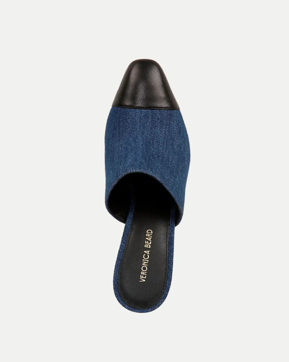 Carlotta Denim Mixed-Media Heel in>Veronica Beard
