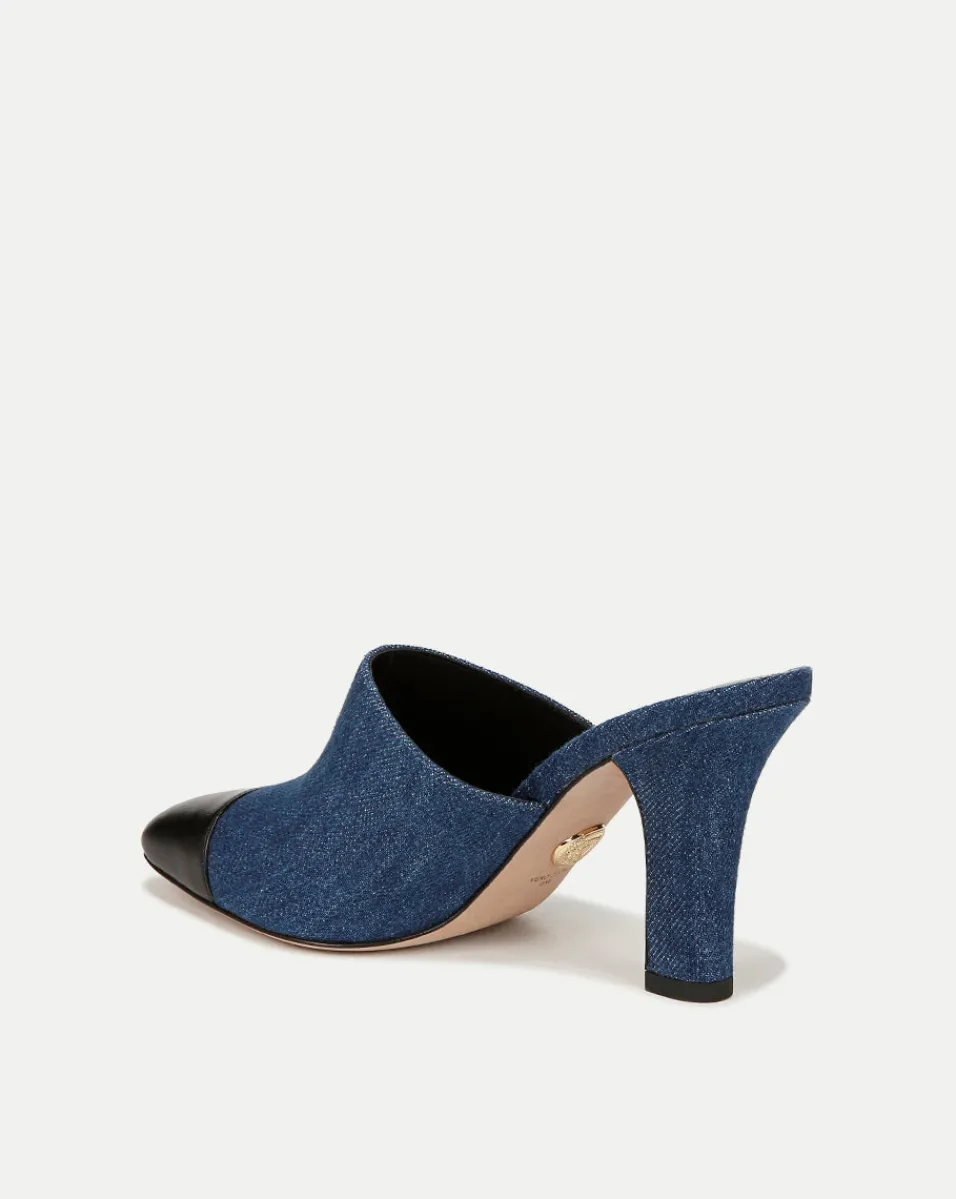 Carlotta Denim Mixed-Media Heel in>Veronica Beard