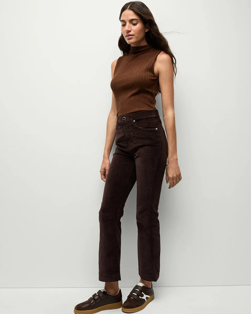 Carson Ankle Flare Velvet in Dark Chocolate>Veronica Beard Clearance