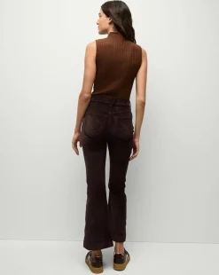 Carson Ankle Flare Velvet in Dark Chocolate><noscript><img width=