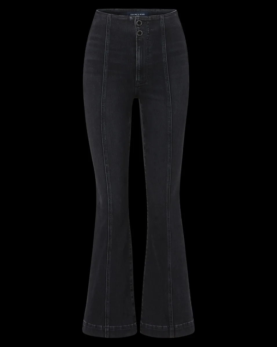 Carson Kick-Flare Jean in Washed Black Denim>Veronica Beard Discount