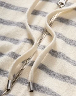 Cashmere Hoodie Dickey in Ivory/Heather Grey><noscript><img width=