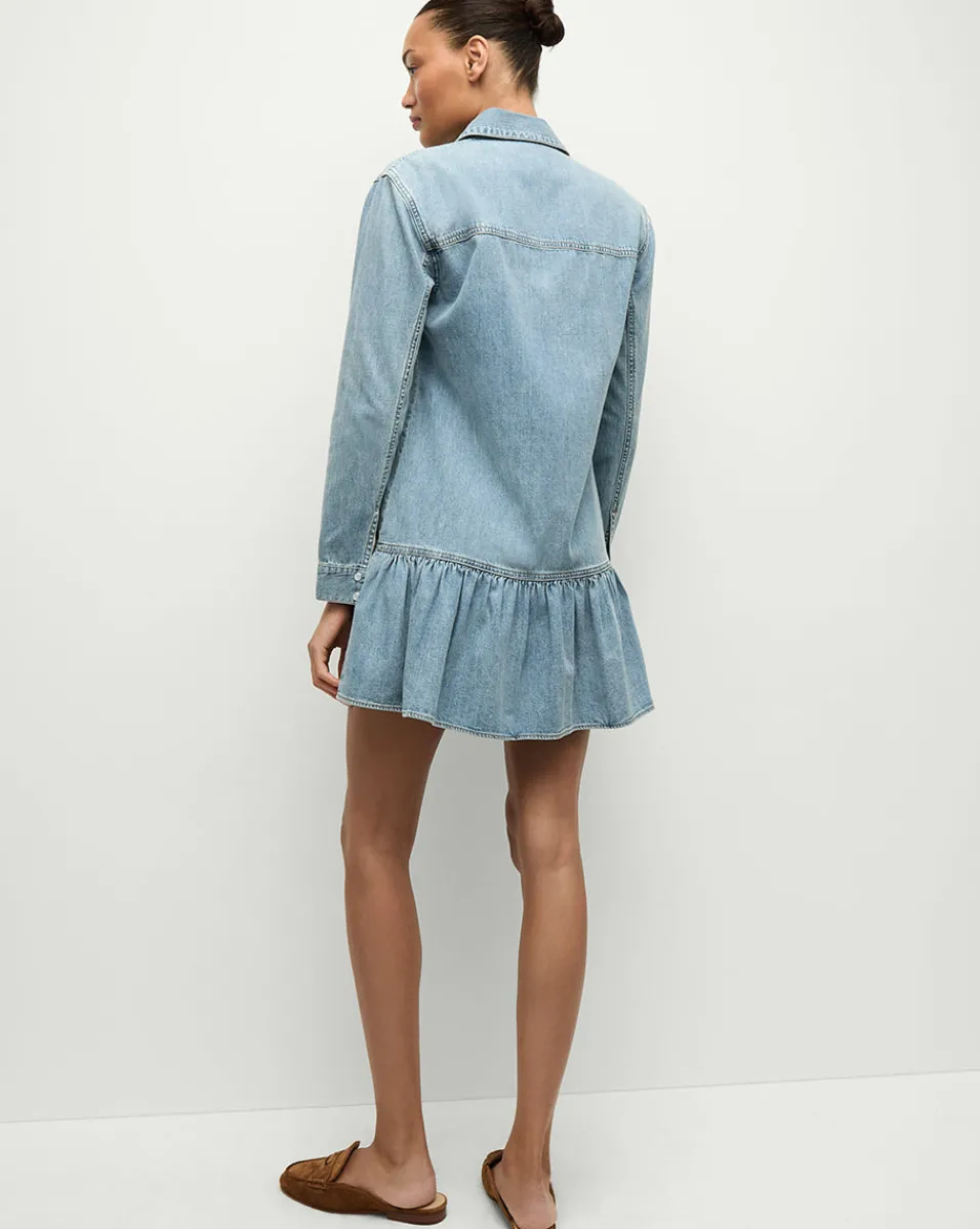 Catherine Denim Dress in Pebble Stone>Veronica Beard Hot