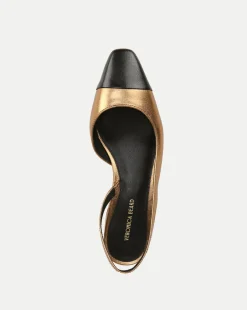 Cecile Cap-Toe Leather Slingback><noscript><img width=