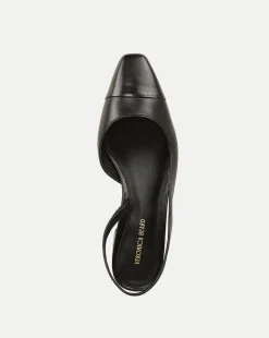 Cecile Cap-Toe Leather Slingback in><noscript><img width=