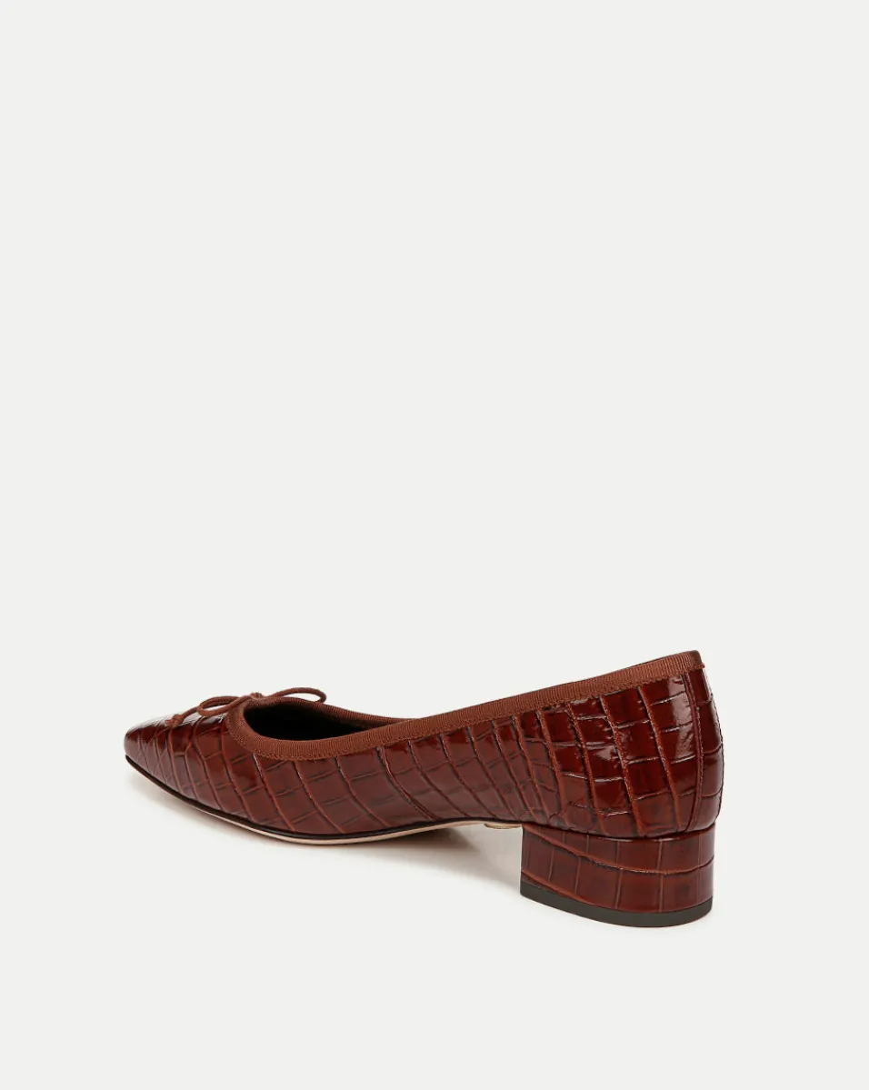 Cecile Croc-Embossed Ballet Pump in>Veronica Beard Discount