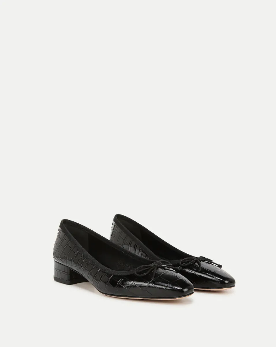 Cecile Croc-Embossed Ballet Pump in>Veronica Beard Best