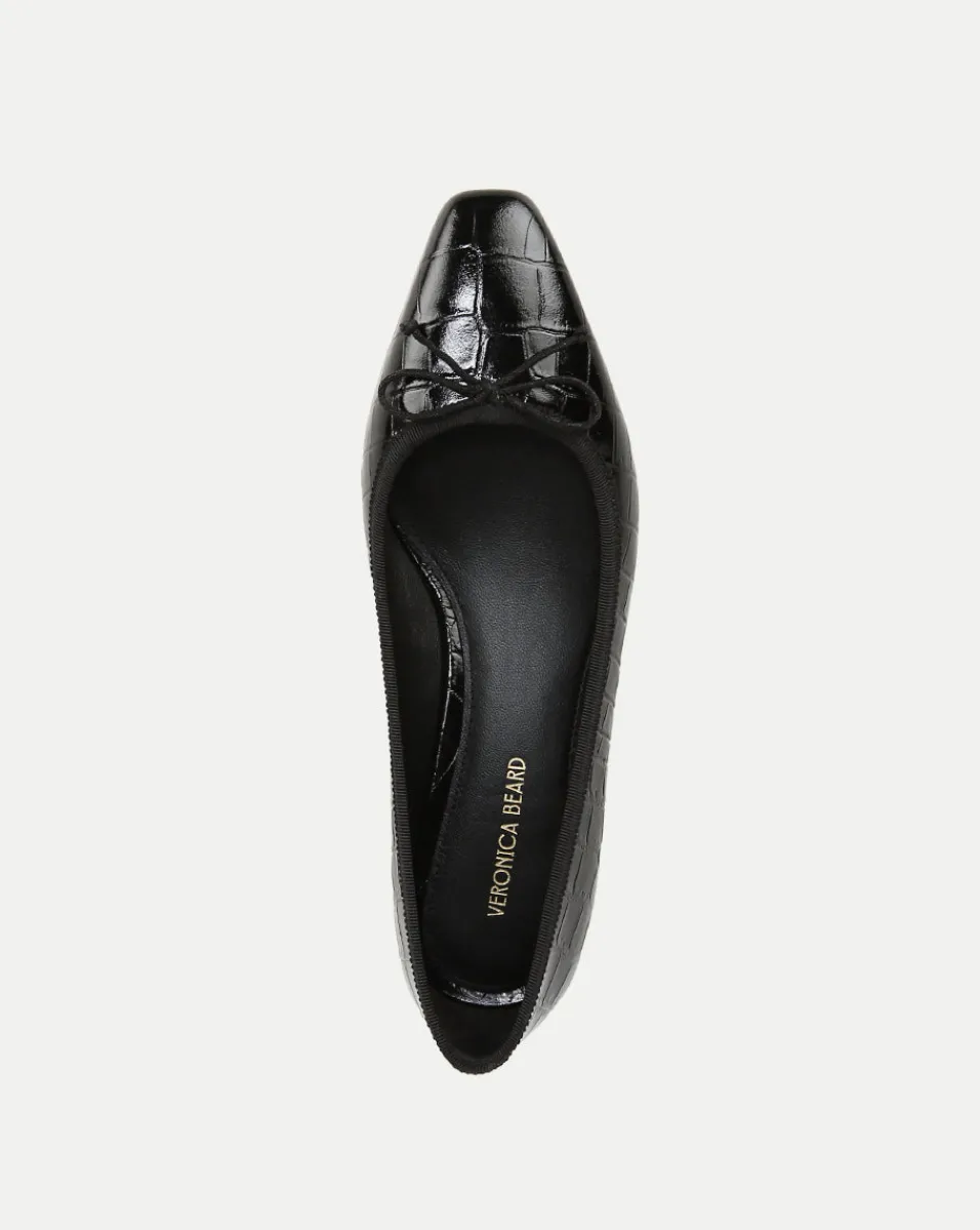 Cecile Croc-Embossed Ballet Pump in>Veronica Beard Best