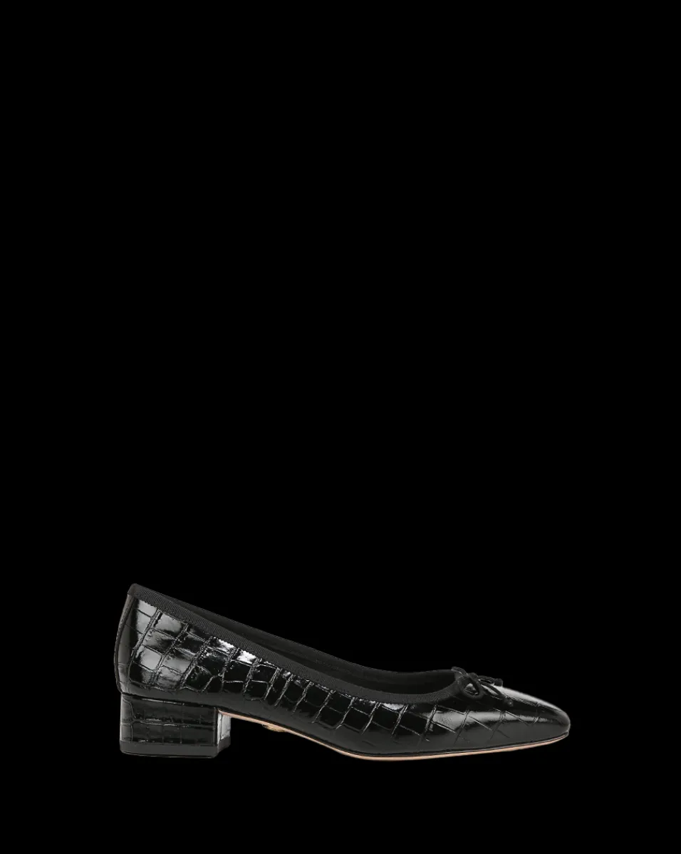 Cecile Croc-Embossed Ballet Pump in>Veronica Beard Best