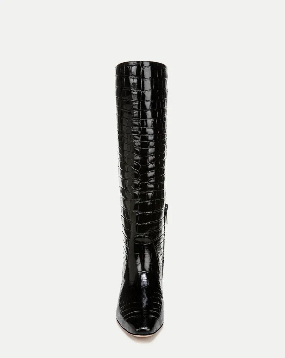 Cecile Croc-Embossed Tall Boot in>Veronica Beard Sale