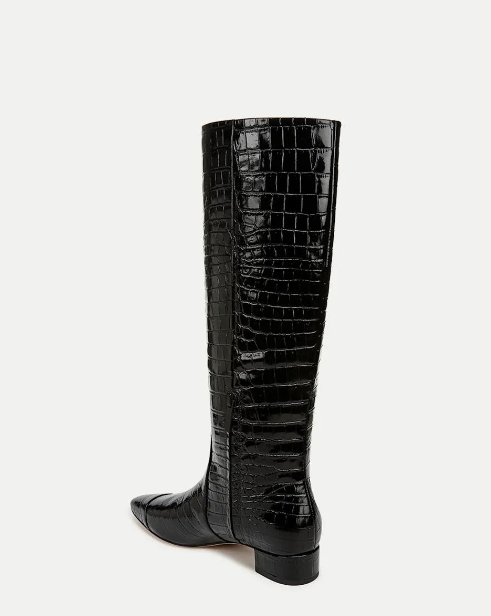 Cecile Croc-Embossed Tall Boot in>Veronica Beard Sale