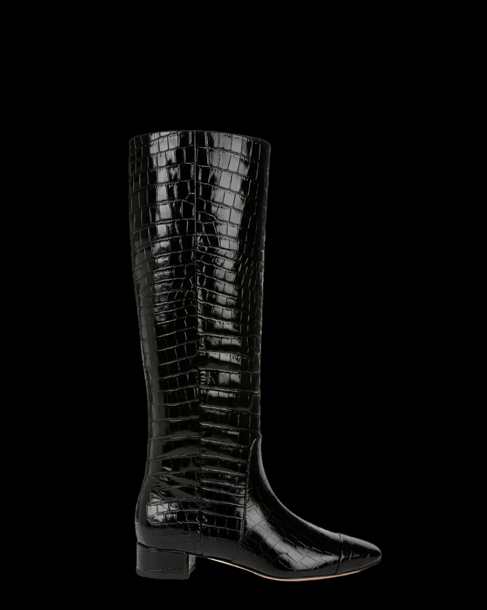 Cecile Croc-Embossed Tall Boot in>Veronica Beard Sale