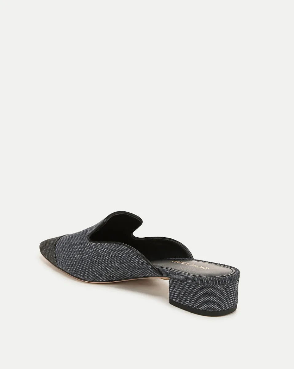 Cecile Denim Cap-Toe Mules>Veronica Beard Outlet