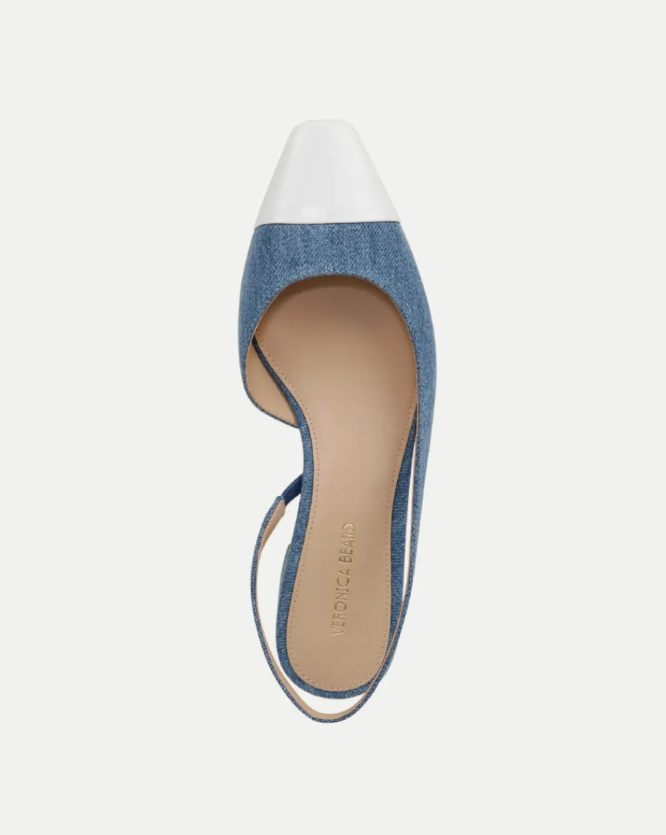 Cecile Denim Cap-Toe Slingback in>Veronica Beard Online