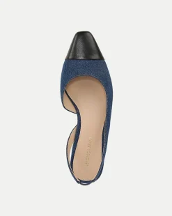 Cecile Denim Cap-Toe Slingback in><noscript><img width=