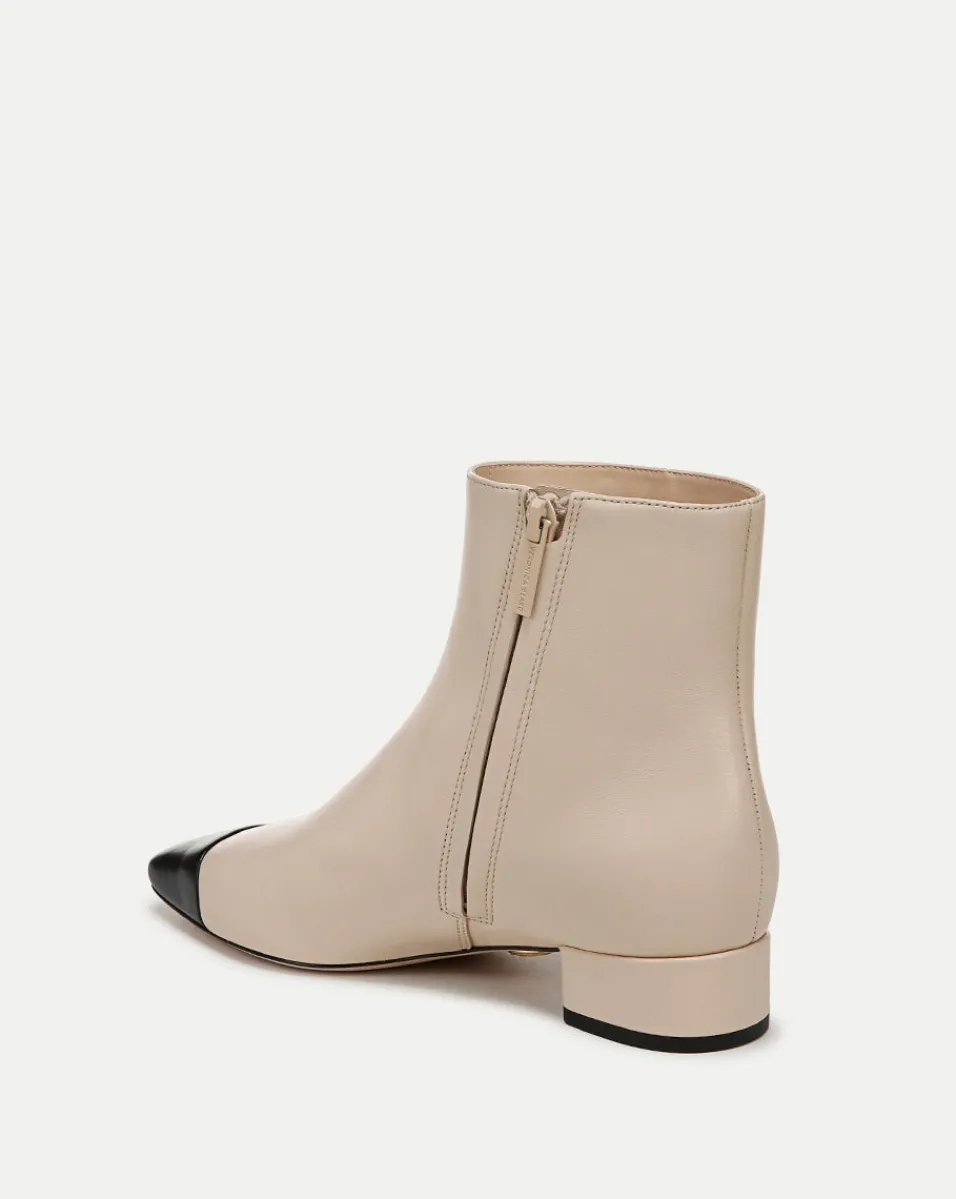 Cecile Leather Cap-Toe Bootie in>Veronica Beard Online