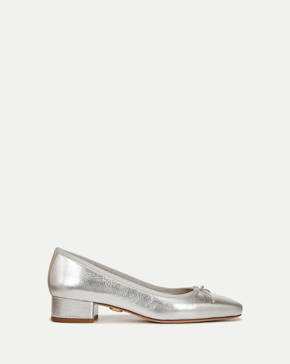 Cecile Metallic Leather Ballet Pumps>Veronica Beard Best