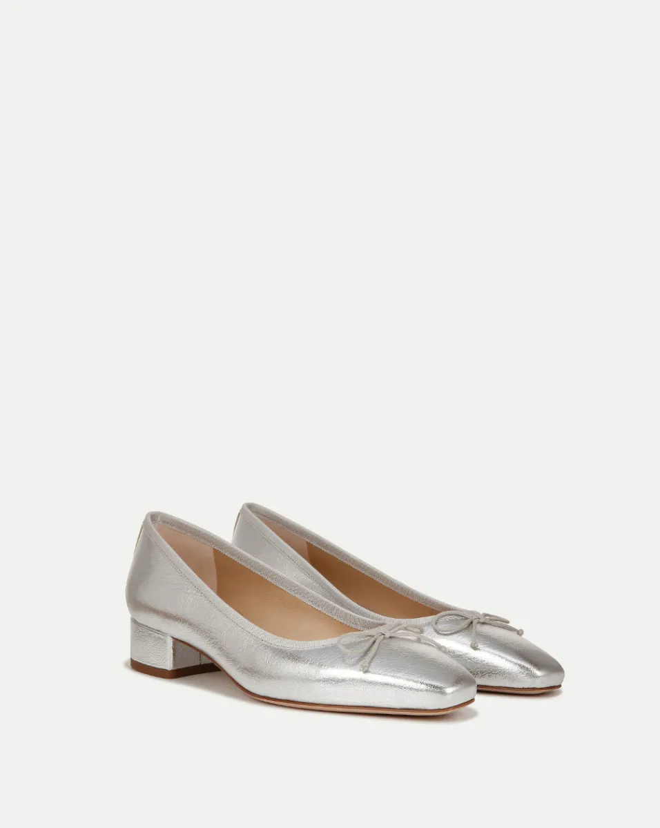 Cecile Metallic Leather Ballet Pumps>Veronica Beard Best