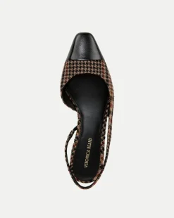 Cecile Plaid Cap-Toe Slingback in Camel Multi><noscript><img width=