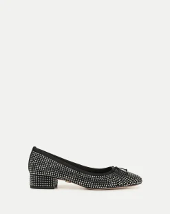 Cecile Rhinestone Ballet Pump in Black Rhinestone>Veronica Beard Sale