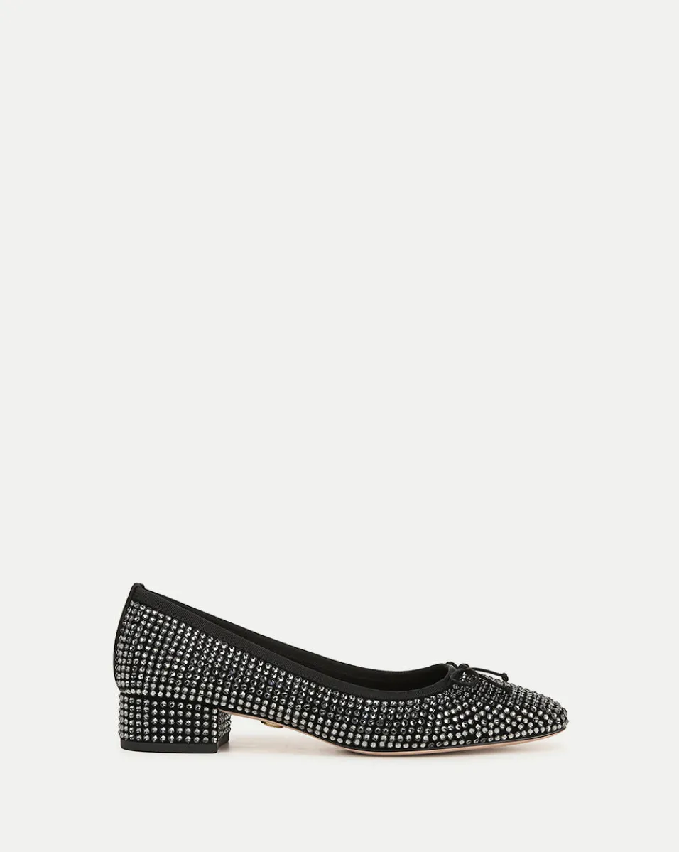 Cecile Rhinestone Ballet Pump in Black Rhinestone>Veronica Beard Sale