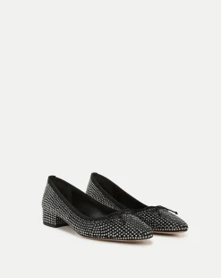 Cecile Rhinestone Ballet Pump in Black Rhinestone>Veronica Beard Sale