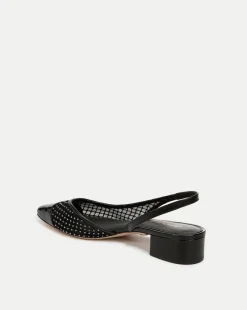 Cecile Rhinestone Mesh Cap-Toe Slingback in Black Rhinestone><noscript><img width=
