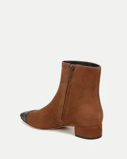 Cecile Suede Cap-Toe Bootie in><noscript><img width=