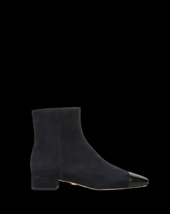 Cecile Suede Cap-Toe Bootie in><noscript><img width=