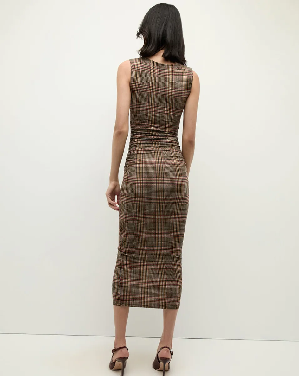 Charissa Plaid Sheath Dress in Camel>Veronica Beard Outlet
