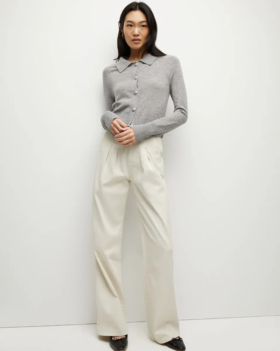 Cheshire Cashmere Cardigan in Heather Grey>Veronica Beard New