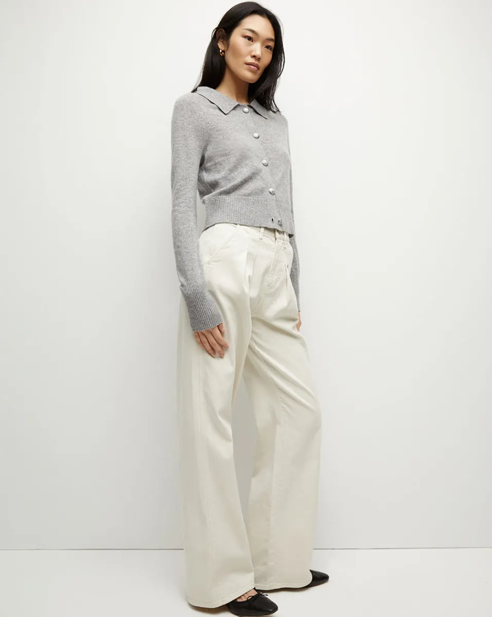 Cheshire Cashmere Cardigan in Heather Grey>Veronica Beard New