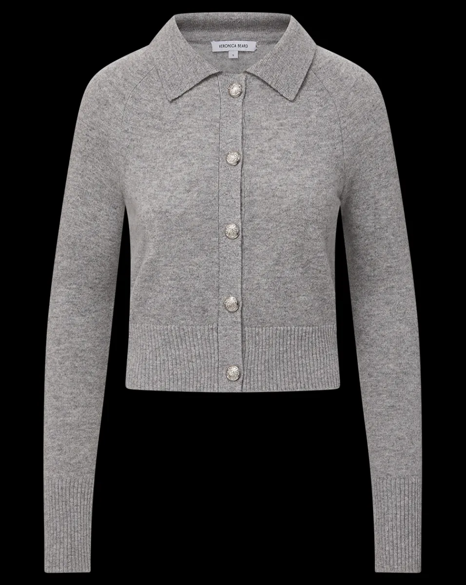 Cheshire Cashmere Cardigan in Heather Grey>Veronica Beard New
