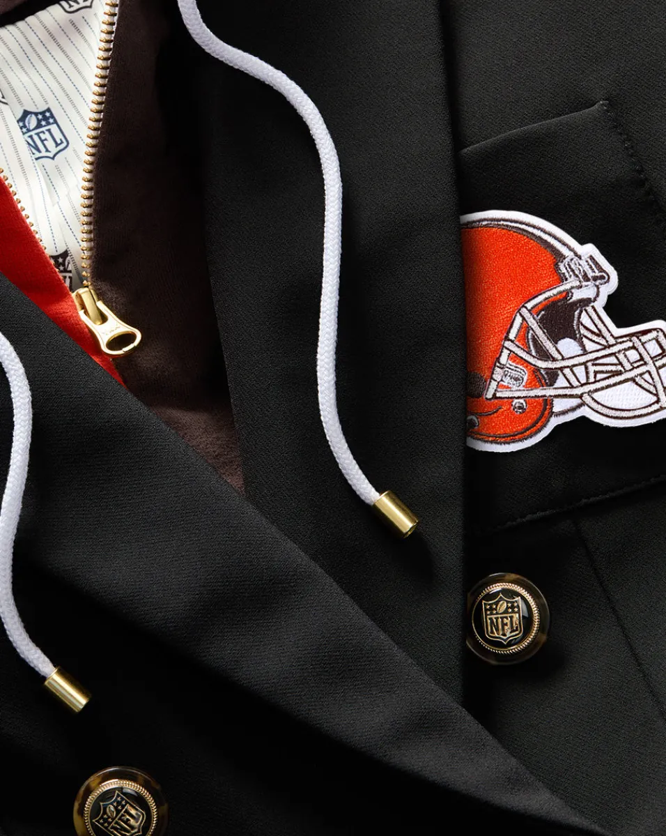 Cleveland Browns Dickey Jacket in Black/Gold>Veronica Beard Hot