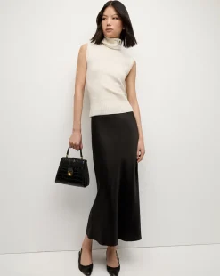 Clover Stretch Silk Midi Skirt in>Veronica Beard New
